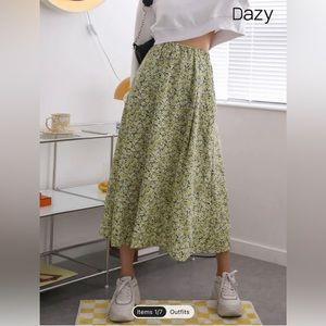 SHEIN Floral Midi Skirt XL